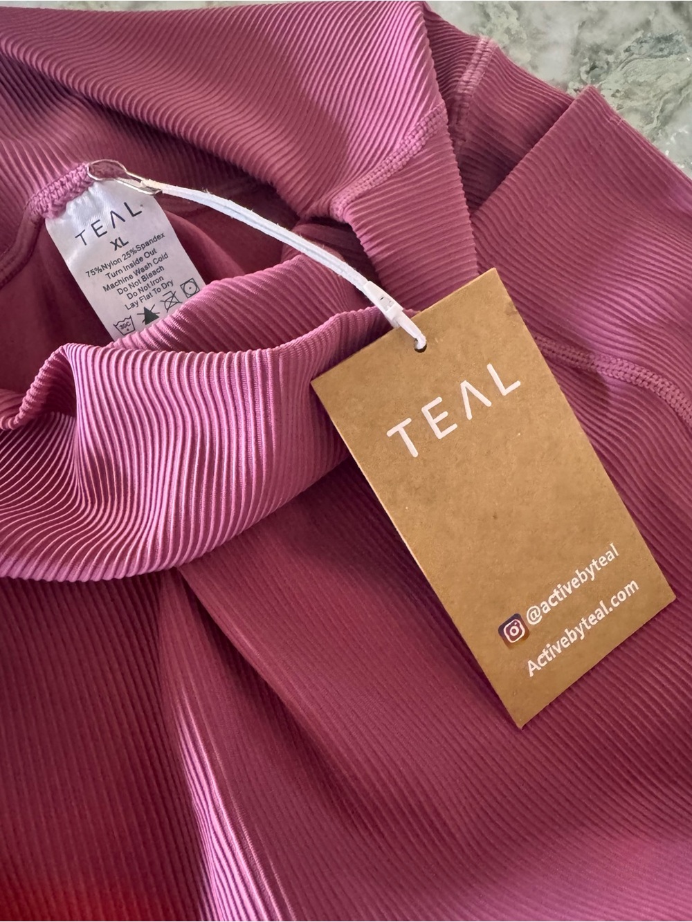 Active by Teal—Ribbed Mauve Biker Shorts—NWT - Picture 3 of 5